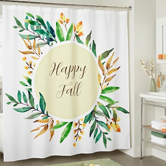 Herbstlaubrahmen mit anpassbarem Text  Duschvorhang