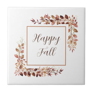 Herbstlaubrahmen mit anpassbarem Text  Fliese
