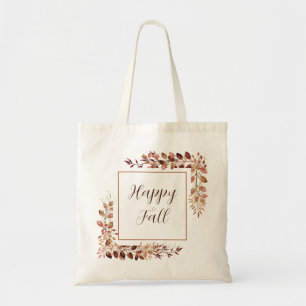 Herbstlaubrahmen mit anpassbarem Text Tragetasche