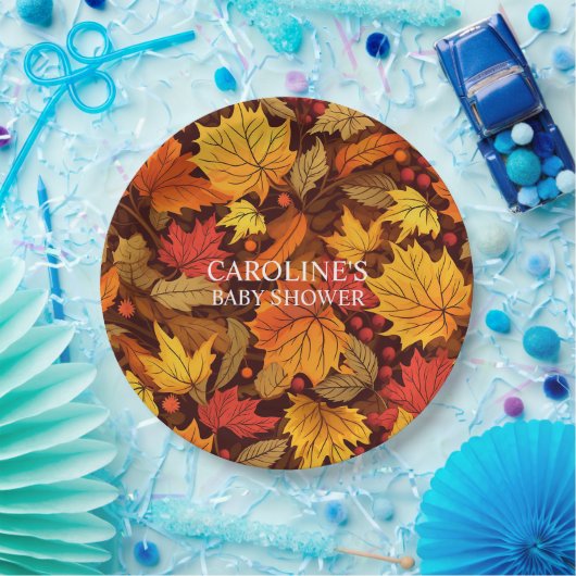 Herbstlaubs Baby Duschpapier Teller (Party)