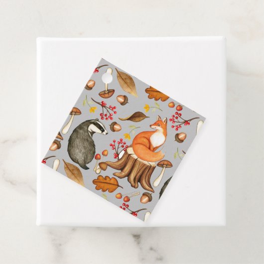 Herbstlaubs Badger & Fox Geschenkanhänger (Beispiel)