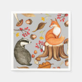 Herbstlaubs Badger & Fox Paper Party Serviette (Vorderseite)