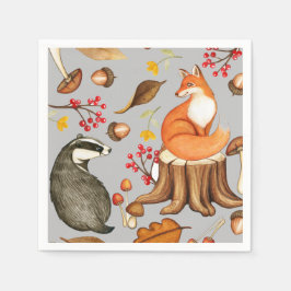Herbstlaubs Badger & Fox Paper Party Serviette