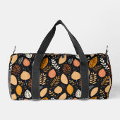 Herbstlaubs Black Pattern Duffel Bag Duffle Bag (Rückseite)