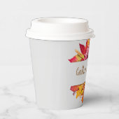 Herbstlaubs Bouquet individuell anpassbar Pappbecher (Rechts)