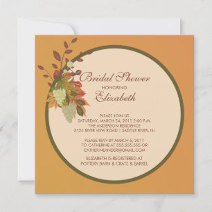 Herbstlaubs Bridal Dusche Einladung Herbst