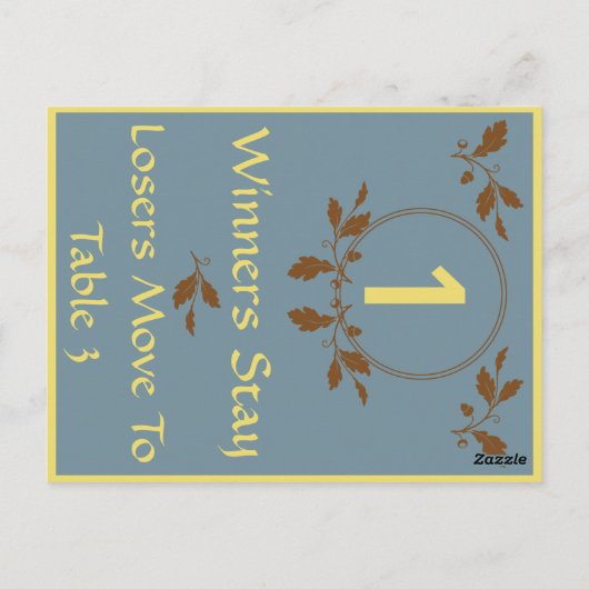 Herbstlaubs Bunco Table Card #1 Postkarte (Rückseite)