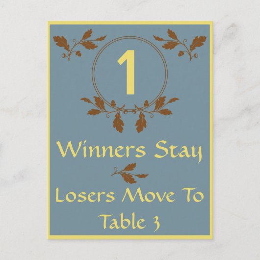 Herbstlaubs Bunco Table Card #1 Postkarte (Vorderseite)