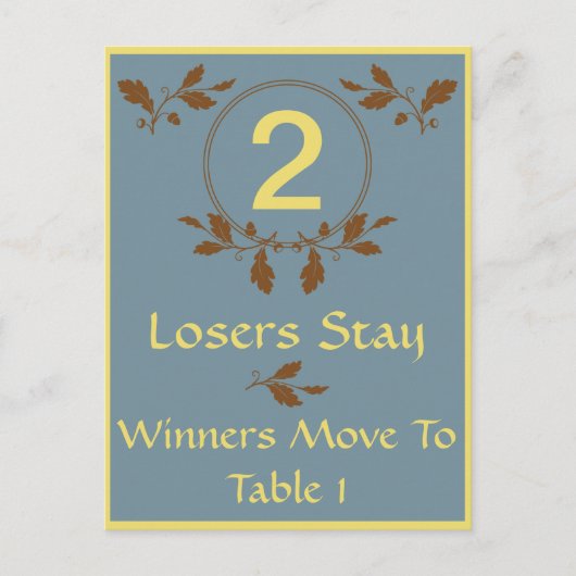 Herbstlaubs Bunco Table Card #2 Postkarte (Vorderseite)