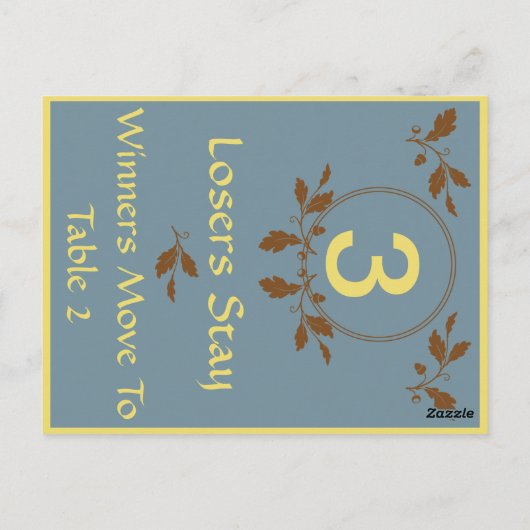 Herbstlaubs Bunco Table Card #3 Postkarte (Rückseite)