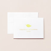 Herbstlaubs Burgundy Wedding Platzkarte Folienkarte (Rückseite mit Umschlag)