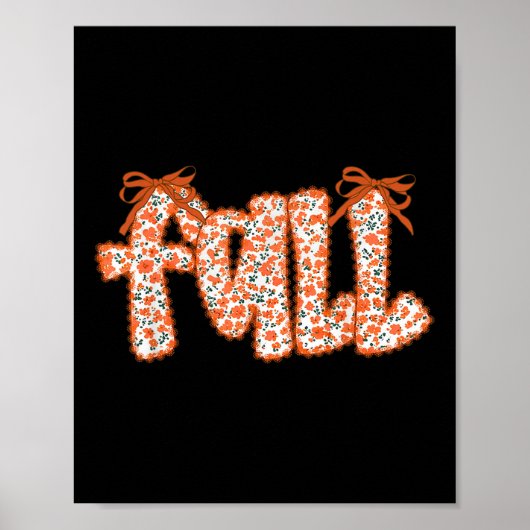 Herbstlaubs Coquette Bow Wildblume Erntedank A Poster (Vorne)