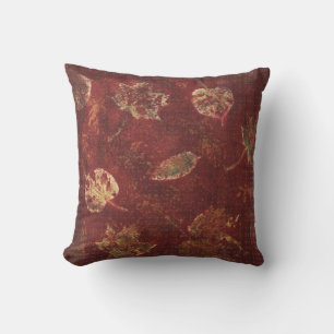 Herbstlaubs Deep Maroon Gold Primitive Tartan Kissen