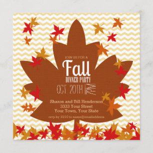 Herbstlaubs Dinner Party Einladung