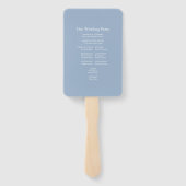 Herbstlaubs Dusty Blue Wedding Hand Fan Fächer (Rückseite)
