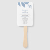 Herbstlaubs Dusty Blue Wedding Hand Fan Fächer (Vorderseite)