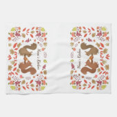 Herbstlaubs Eichhörnchen personalisieren Geschirrtuch (Horizontal)