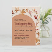 Herbstlaubs Erntedank Abendessen Feste Einladung (Stehend Vorderseite)