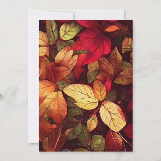 Herbstlaubs Erntedank Dinner Einladung (Rückseite)