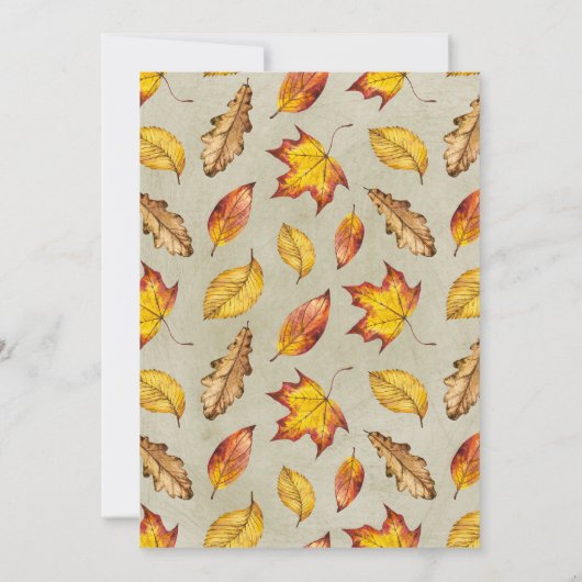 Herbstlaubs Erntedank Festessen Einladung (Rückseite)