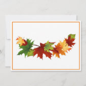 Herbstlaubs Foto Hochzeit speichern das Datum der Einladung (Rückseite)