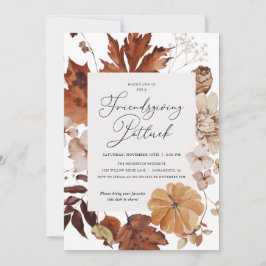Herbstlaubs Friendsgiving Potluck Erntedank Einladung