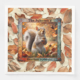 Herbstlaubs Funny Squirrel Paper Napkin Serviette