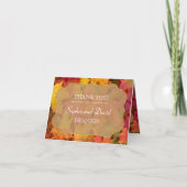 Herbstlaubs Gold Foil Hochzeit DANK Dankeskarte (Vorderseite)