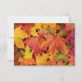 Herbstlaubs Gold Foil Wedding RSVP Karte (Rückseite)