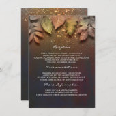 Herbstlaubs Gold Wedding Information Guest Card Begleitkarte (Vorne/Hinten)