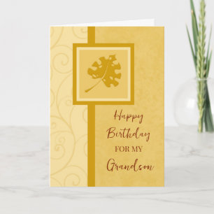 Herbstlaubs Grandson Birthday Karte