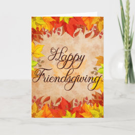 Herbstlaubs Happy Friendsgiving Karte