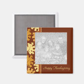 Herbstlaubs Happy Thankgiving Foto Magnet (Vorderseite/Rückseite)