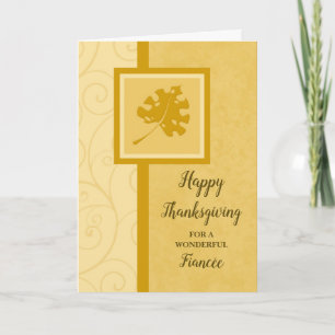 Herbstlaubs Happy Thanksgiving Fiancée Feiertagskarte