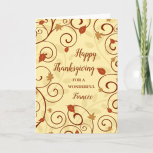 Herbstlaubs Happy Thanksgiving Fiancée Feiertagskarte