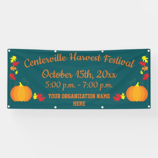 Herbstlaubs Herbst Pumpkin-Erntefestspiele Banner (Horizontal)