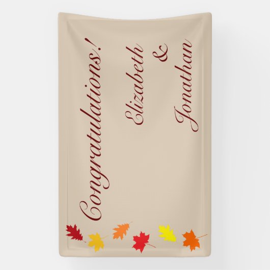 Herbstlaubs Hochzeit Banner (Vertikal)