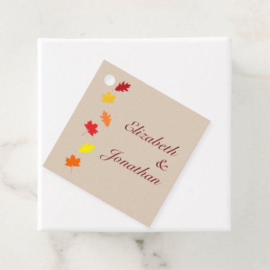 Herbstlaubs Hochzeit Geschenkanhänger (Beispiel)