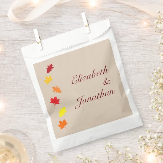 Herbstlaubs Hochzeit Geschenktütchen (Ausgeschnitten)