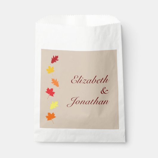 Herbstlaubs Hochzeit Geschenktütchen (Vorderseite)