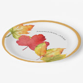 Herbstlaubs Hochzeit Pappteller (Schrägansicht)