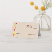 Herbstlaubs Hochzeit Platzkarte (Vorderseite)