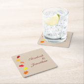 Herbstlaubs Hochzeit Rechteckiger Pappuntersetzer (Vor Ort)