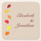 Herbstlaubs Hochzeit Rechteckiger Pappuntersetzer (Vorderseite)