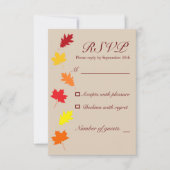 Herbstlaubs Hochzeit RSVP Karte (Vorderseite)