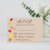Herbstlaubs Hochzeit RSVP Karte (Stehend Vorderseite)