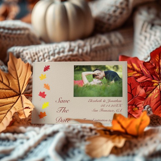 Herbstlaubs Hochzeit Save The Date