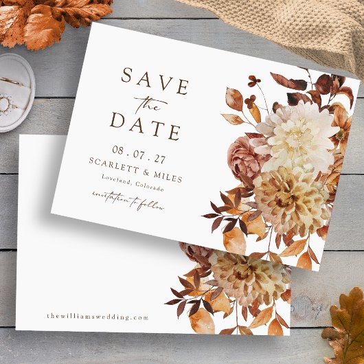 Herbstlaubs Hochzeit Save The Date