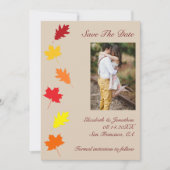 Herbstlaubs Hochzeit Save The Date (Vorderseite)