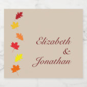Herbstlaubs Hochzeit Schaumweinetikett (Einzelnes Label)